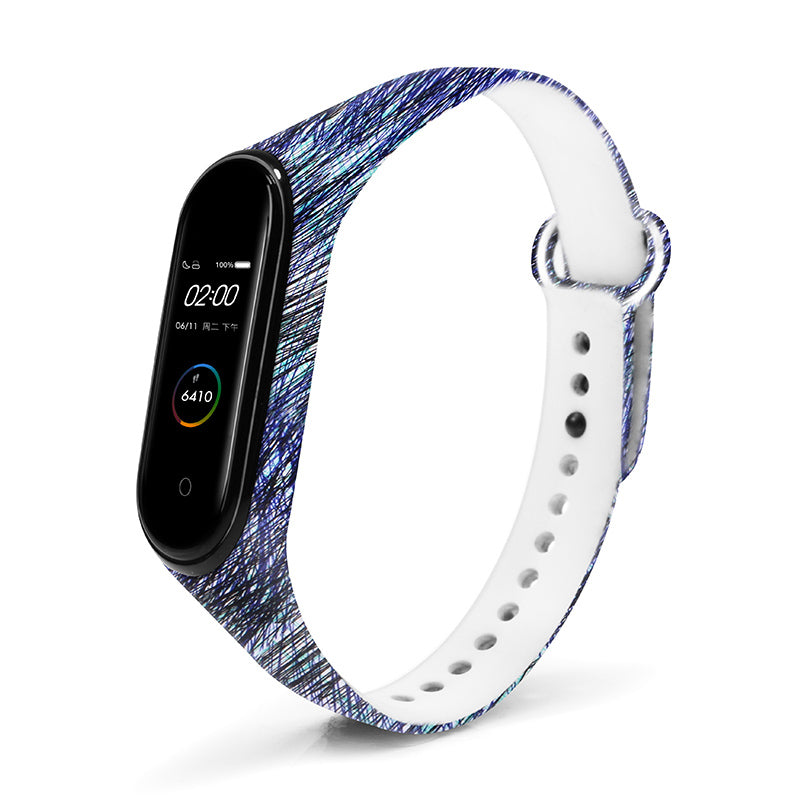 Colorful Pattern Watch Band Watch Strap Silicone Strap for Xiaomi Miband 4 Miband 3 Non-original