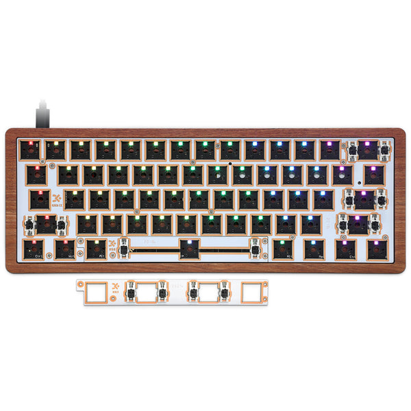 [Wooden Case Version] SKYLOONG GK61X GK61XS Keyboard Kit RGB Wired bluetooth Dual Mode Hot Swappable 60% PCB Mounting Plate Customized Kit