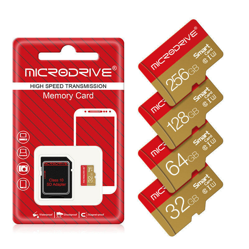 Microdrive CLASS10 High Speed TF Memory Card 32GB 64GB 128GB 256GB Micro SD Card Flash Card Smart Card for Driving Recorder Phone Camera