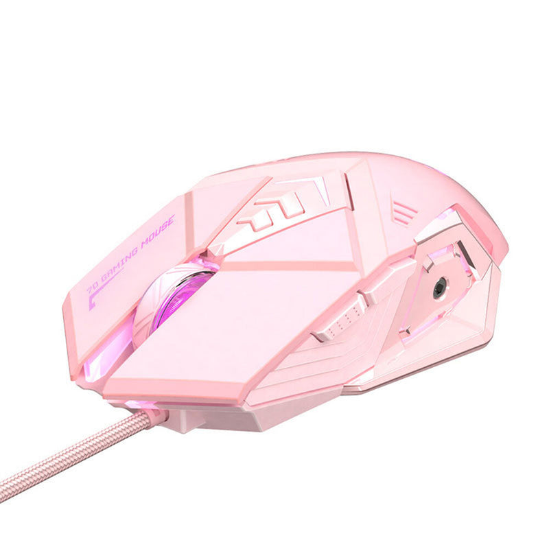 INPHIC PW5P Wired Gaming Mouse Pink/ Black Gaming Mouse 7 Programmable Buttons Silent Click 4 Levels Adjustable DPI Mice for PC Laptop