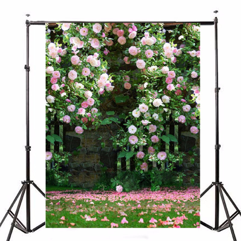 Photography Vinyl Background Romantic Wedding Rendezvous Garden Roses Cluster