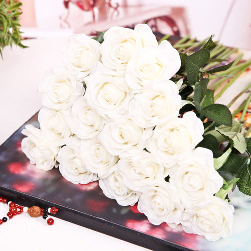 Rose Artificial Flowers Single Branch Fake Flower for Home Decoration Wedding Moistening Silk Roses