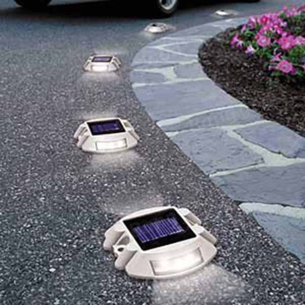 Solar Power White 6LED Road Driveway Pathway Stair Lights