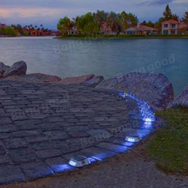 Solar Power White 6LED Road Driveway Pathway Stair Lights