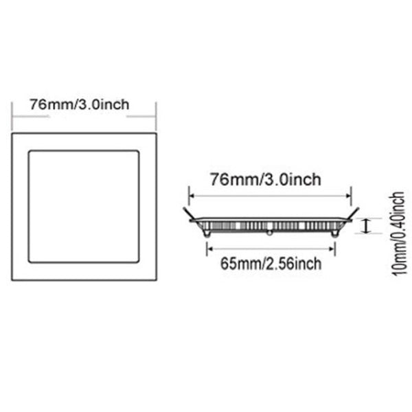 3W Square Dimmable Ultra Thin Ceiling Energy-Saving LED Panel Light
