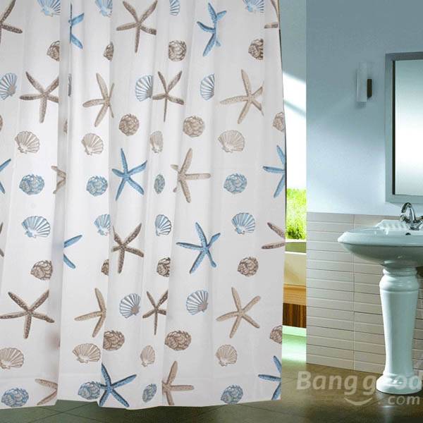 Shell Starfish Waterproof Shower Curtain Bathroom Decor