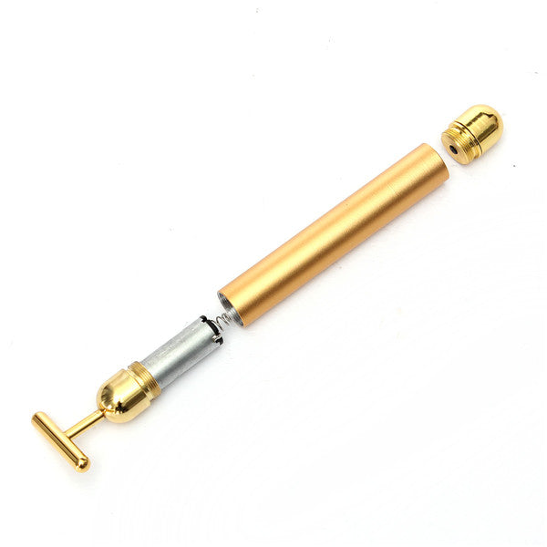 Beauty Bar 24K Golden Pulse Electric Facial Massager T-Shape Anti-wrinkle Vibration Face Massage Tools Tighten
