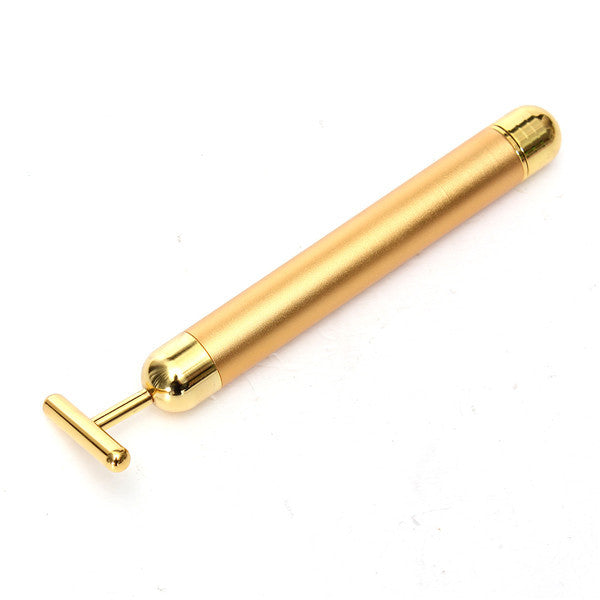 Beauty Bar 24K Golden Pulse Electric Facial Massager T-Shape Anti-wrinkle Vibration Face Massage Tools Tighten