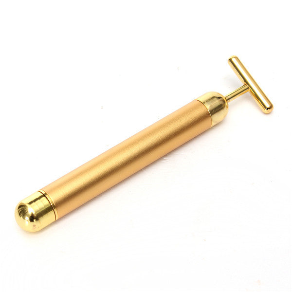 Beauty Bar 24K Golden Pulse Electric Facial Massager T-Shape Anti-wrinkle Vibration Face Massage Tools Tighten