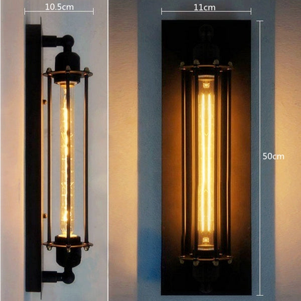NEW Industrial Long Black Wall Plate Retro Wall Light Rustic Wall Sconce Plate