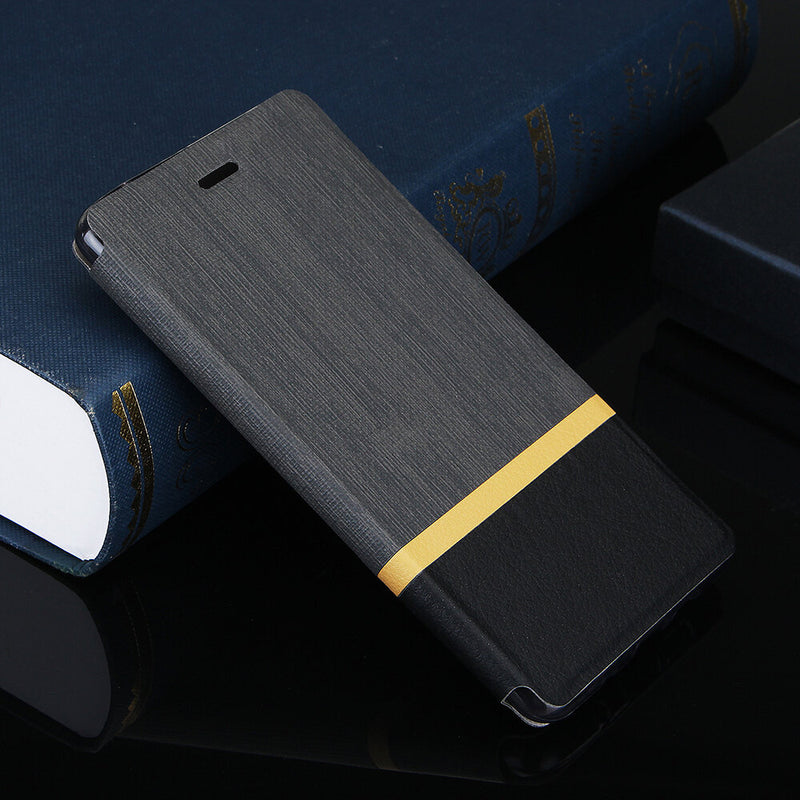 Bakeey Flip Stand Steel Layer Canvas Pattern PU Leather Full Protective Case For ASUS Zenfone Max(M1) / ZB555KL