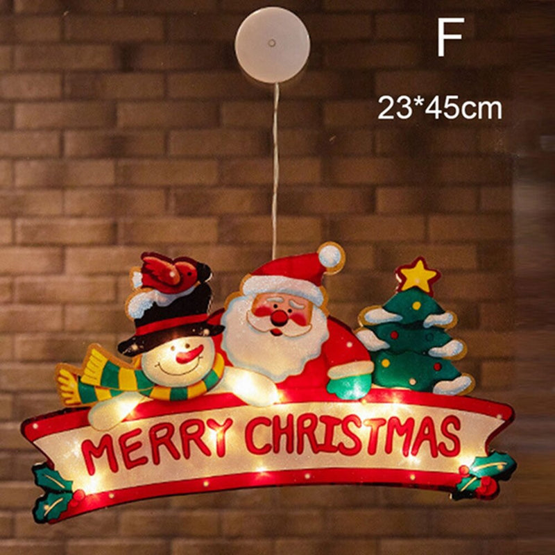 Santa Claus LED Suction Cup Window Hanging Light Christmas Atmosphere Scene Festival Decorative Lamp Christmas Decorations Clearance Christmas Lights