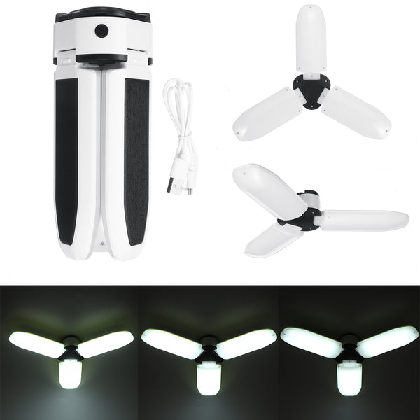 Rechargeable USB 60LED Solar Garage Light Three Leaves Multifunctional Emergency Camping Ceiling Lamp with Cable Line