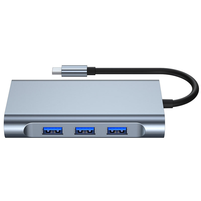 Mechzone 7 in 1 Type-C Docking Station USB-C Hub Adapter with USB3.0 USB-C PD 87W 4K HDMI-Compatible 1080P VGA RJ45 Gigabit LAN Ethernet for PC Computer Laptop BYL-2111