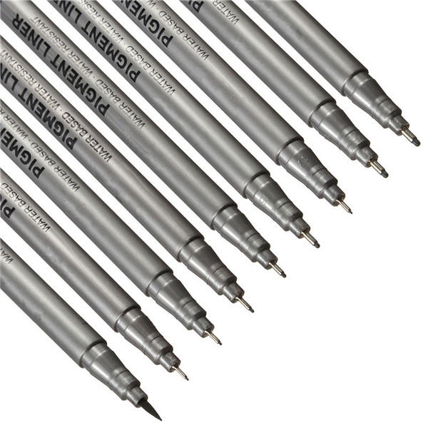 0.05mm-0.8mm Black Fine Line Pen Waterproof Drawing Writing Sketching Art Pens