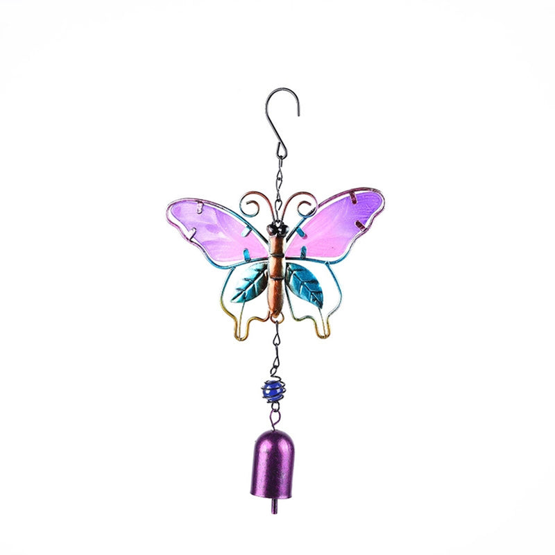 Metal Butterfly Wind Chime Glass Painted Ornaments Wind Chimes Pendants