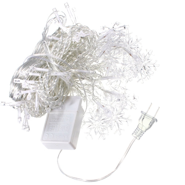 3.5M 100LED Snowflake Ice Curtain String Fairy Lights Xmas Party Wedding Decor 110V