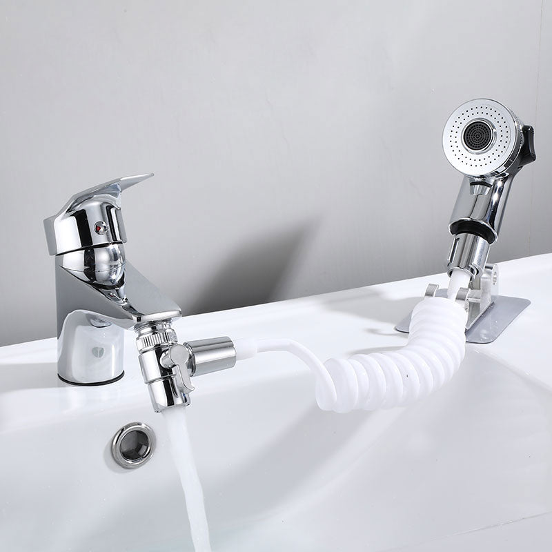 Bathroom Bathtub Wash Face Basin Water Tap External Shower Hand Held Spray Mixer Spout Faucet Tap Wall Mounted Kit Rinser Extension Set Hair Washing Pet Clean