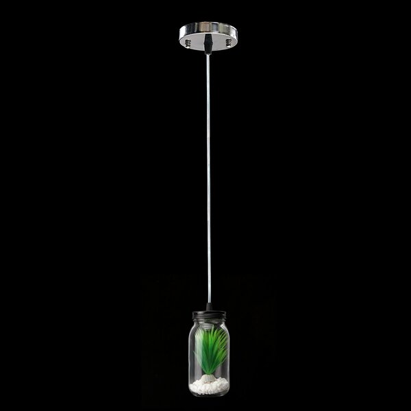 Modern Jar Cup Bulb Sphere Style Glass Plant Ceiling Pendant Light Hanging Lamp For Indoor Decor