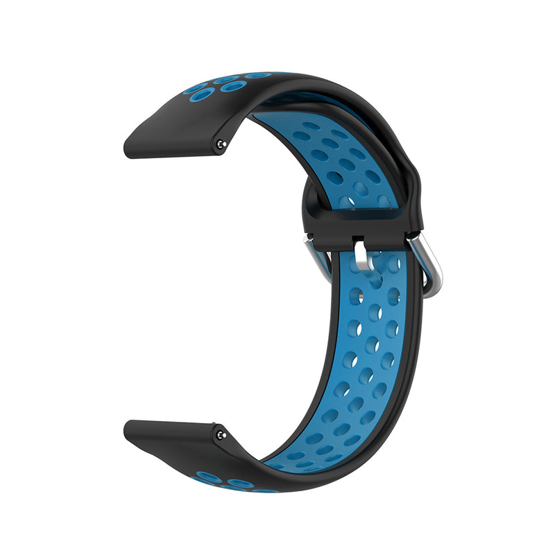 20mm Dual Color Stoma Soft Silicone Watch Strap Watch Band for Huawei Honor Watch ES/ BlitzWolf BW-HL1/HL2/ Haylou LS02