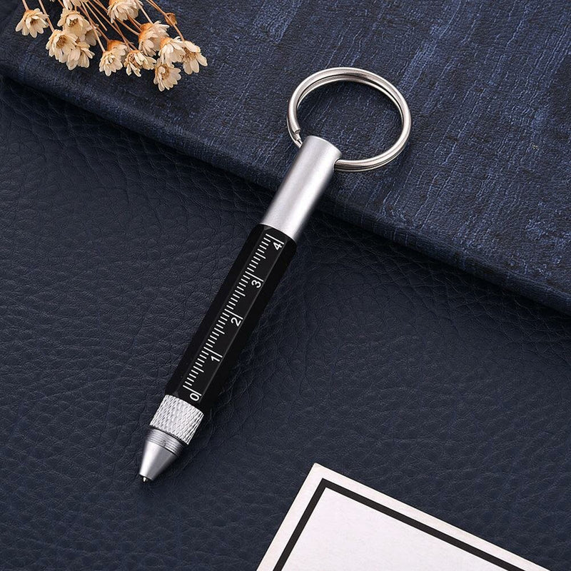 Bakeey 6 in 1 Retro Metal Multifunction Mini Ballpoint Pen Capacitive Touch Screen Stylus Drawing Pen with Scale