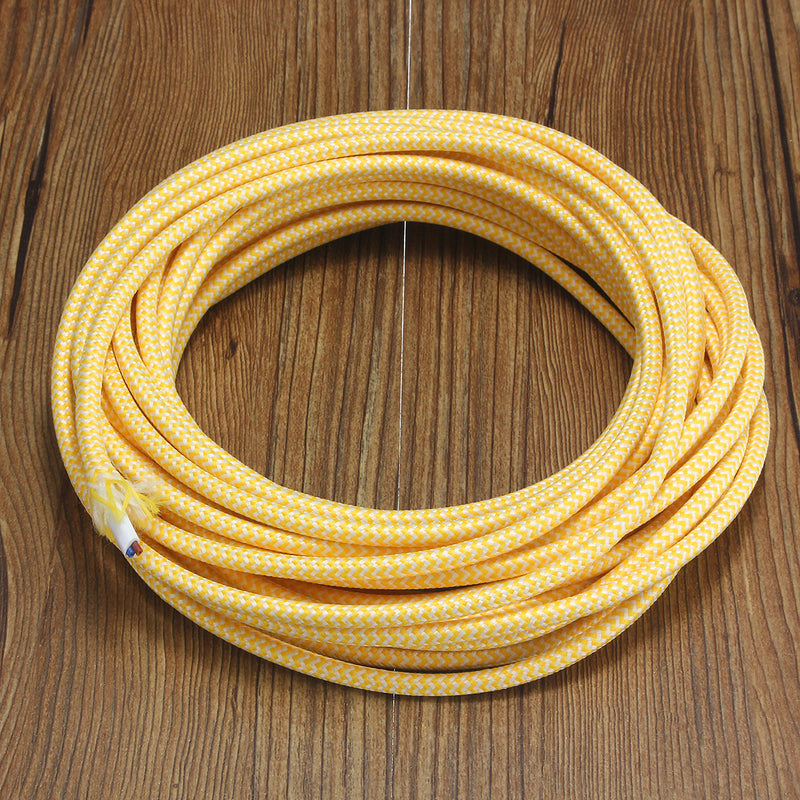 10M 2 Cord Color Vintage Twist Braided Fabric Light Cable Electric Wire