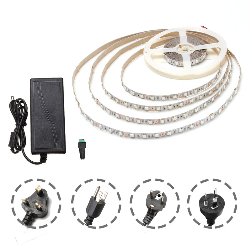 DC12V 5M Red:Blue 5:1 Non-waterproof SMD5050 Full Spectrum  LED Strip Grow Light + Power Supply