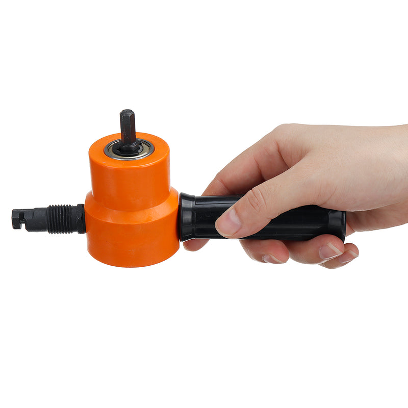 Double Headed Sheet Metal Nibbler Cutter Drill Attachment Cutter with Extra Punch