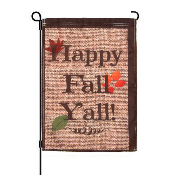 18''x12.5'' Happy Fall Yall Autumn Polyester House Holiday Decorations Garden Flag