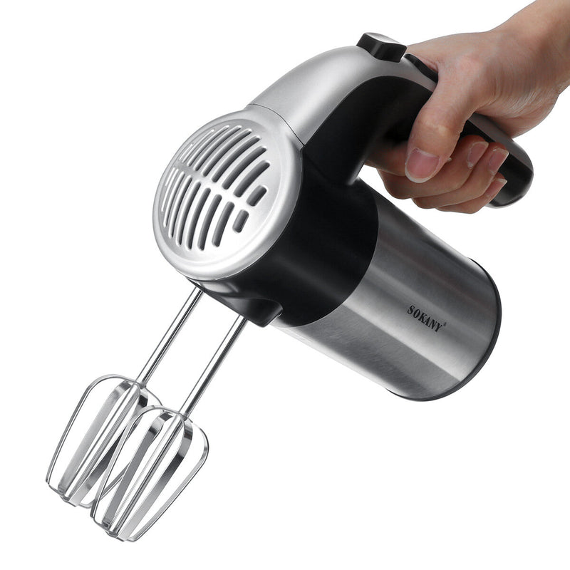 800W Kitchen Electric Hand Mixer with 5 Speeds, Whisk with Egg Beater, Dough Hook - Speeds Beater