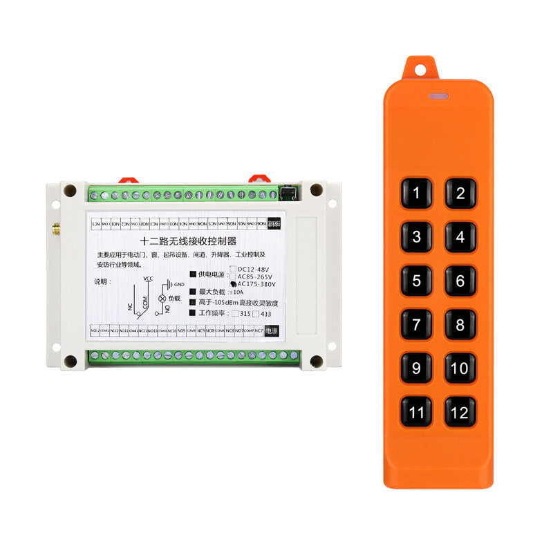 DC12V 24V 36V 868MHz 12 Channel Wireless Controller Bridge Crane System Receiver 868Mhz Remote Control