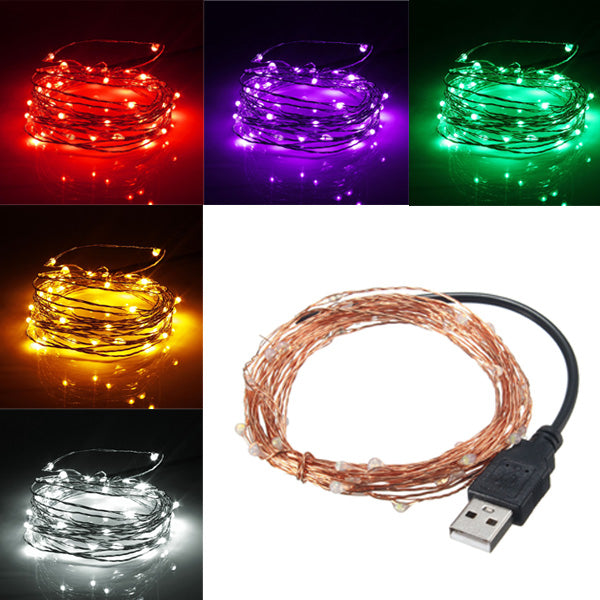 5M 50 LED USB Copper Wire LED String Fairy Light for Christmas Xmas Party Decor