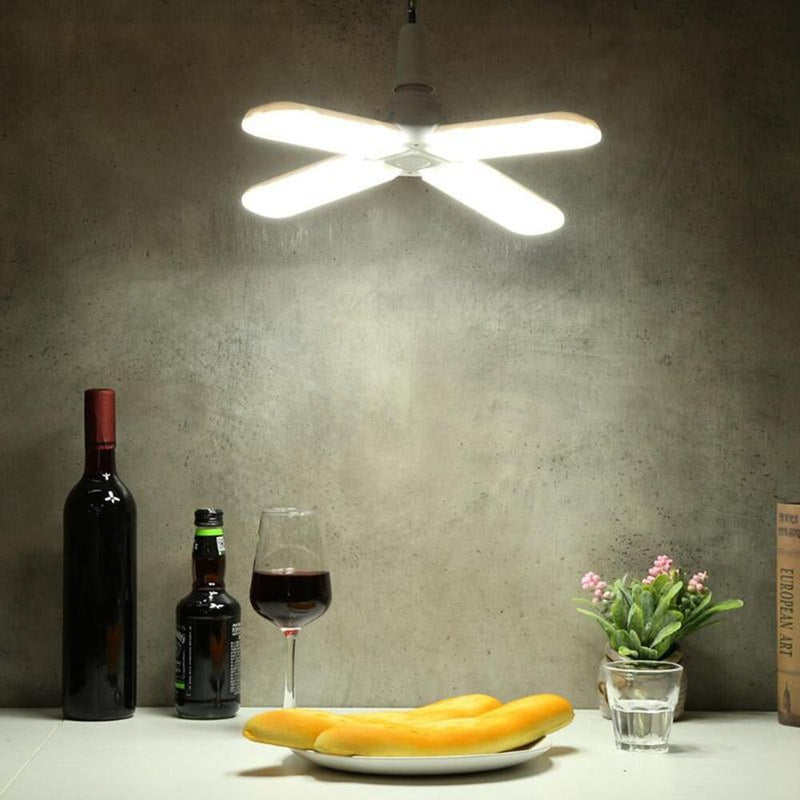 AC95-265V 60W E27 LED Light Bulb Foldable Fan Blade Angle Adjustable Ceiling Lamp for Indoor Decor