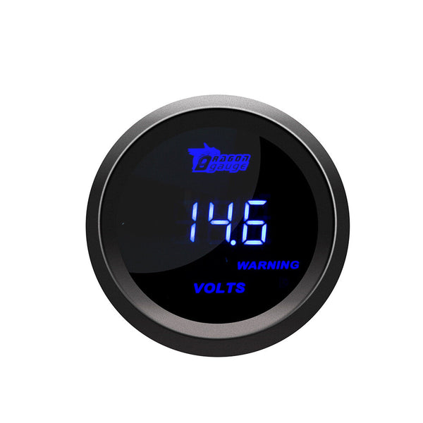 12V 52MM Modified Instrument Blue Digital Display Voltmeter for  Modified Racing Car