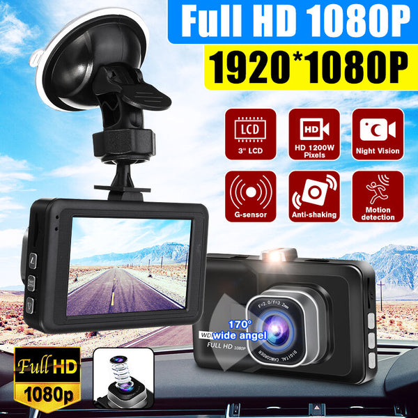 3 Inch 1080P HD Car Dash Camera Video Cam DVR Recorder G-Sensor Circle Rrecording