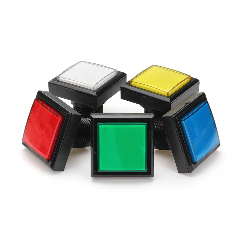 44x44mm Blue Red White Yellow Green LED Light Push Button for Arcade Game Console DIY