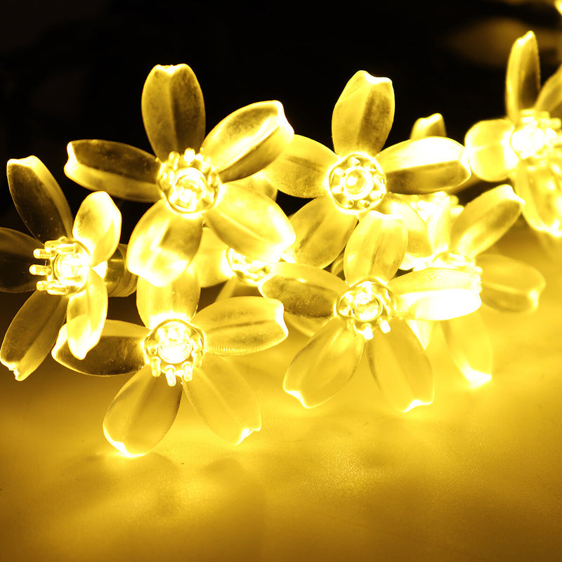 20 LEDS 39FT Solar Power Flower Lamp LED String Fairy Lights Waterproof LED Flower Light String Solar Garlands Garden Christmas Decor For Outdoor