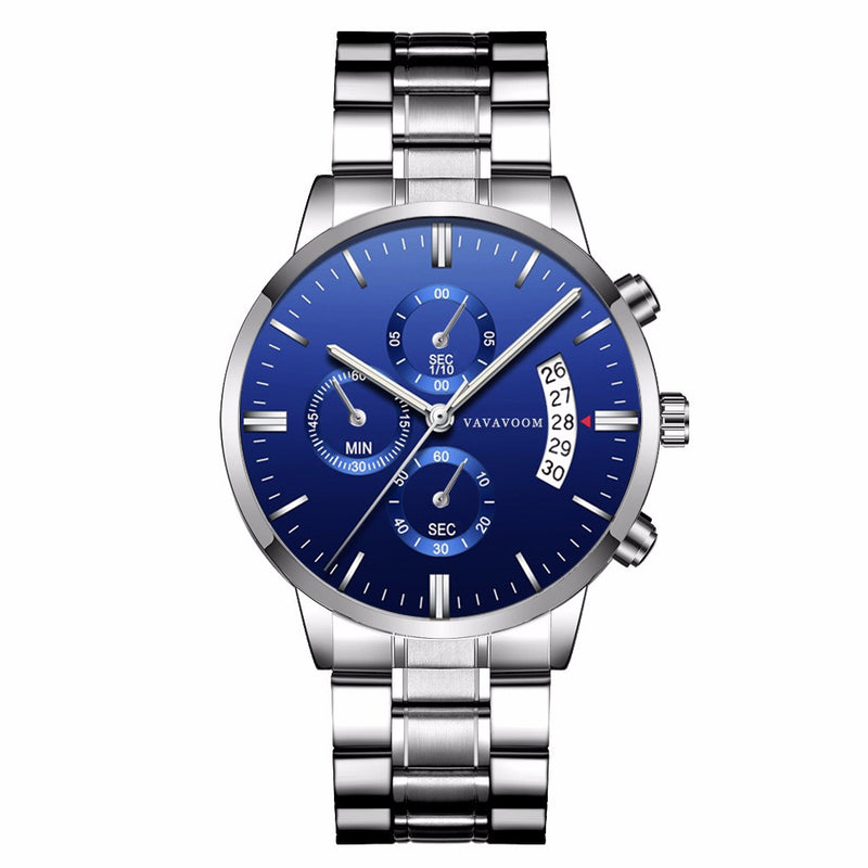 VAVA VOOM Fashion Casual Date Display Waterproof Stainless Steel Strap Men Quartz Watch