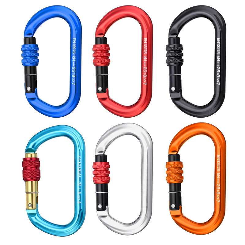 25KN Aviation Aluminum Climbing Buckle Carabiner Hammock Safety Clasp Lock
