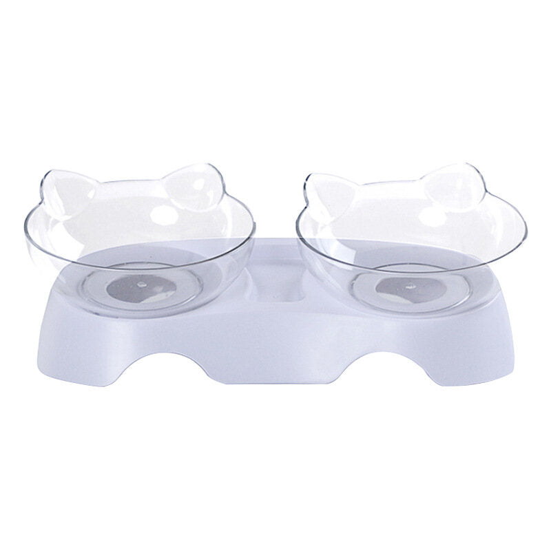 15 Degree Raised Pet Bowls Cats Food Water Feeder Plastic Tilted Elevated Bowl for Pets Care