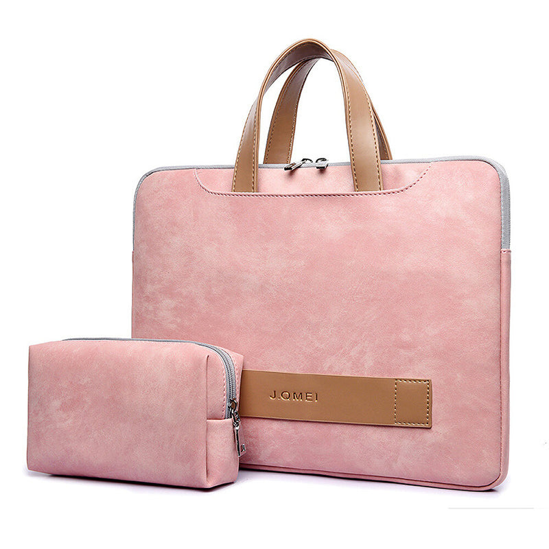 13.3/14 15.6 inch Portable Laptop Bag Waterproof PU Leather Laptop Case Casual Business Handbag for Men and Women