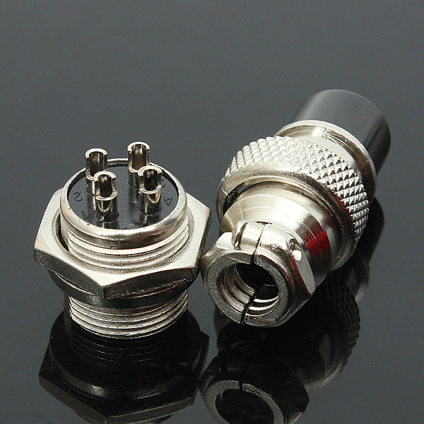 10Pcs GX16-4 4-Pin 16mm Aviation Pug Male and Female Panel Metal Connector