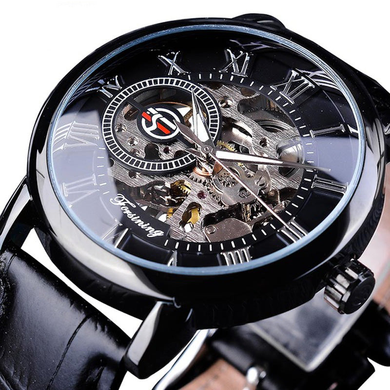 Forsining GMT838 3D Hollow Engraving Design Luminous Display Fashion Men Automatic Mechanical Watch