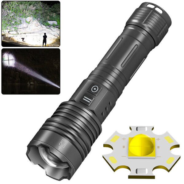 XHP70 High Intensity Zoomble LED Flashlight TYPE-C USB Rechargeable Dual Switch Aluminum Alloy Tactical Torch