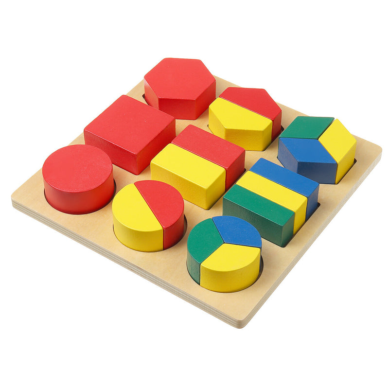 Wooden Geometric Blocks 3D Geometric Shapes Puzzle Kids Brain Development Early Educational Toys for Childrens GIfts