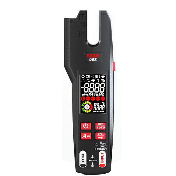 BSIDE U6X Digital Clamp Meter Multifunctional Testing Device 0-620V with Infrared Temperature Sensing Diode Measurement Compact Ideal for Electrical Troubleshooting and Repair