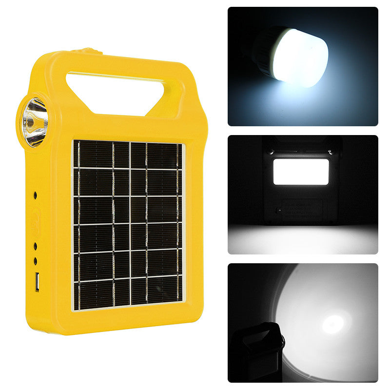 5 In 1 Solar Generator System Portable Emergency Light Camping Lamp with 2PCS 3W LED Bulb