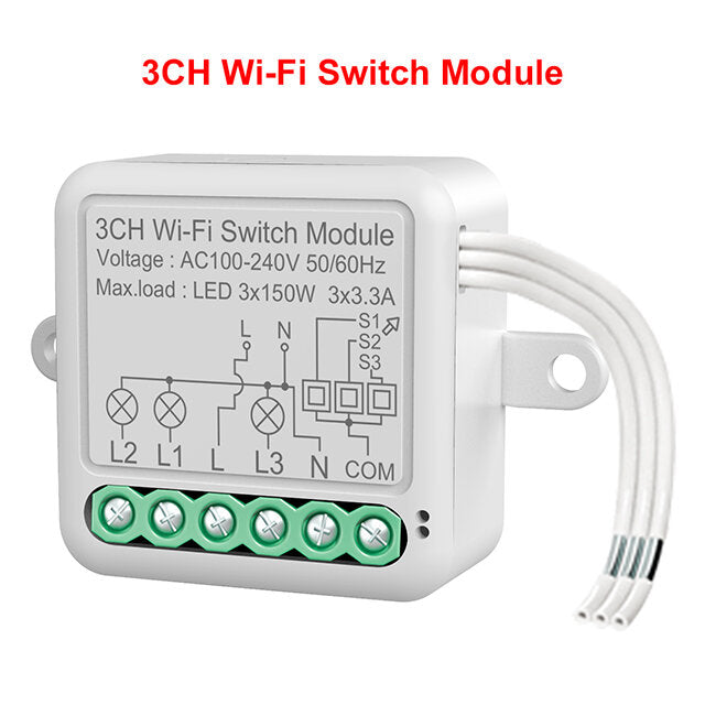 Tuya WiFi Smart Switch Module Electrical Switching 1/2/3/4Gang Lighting Switch Module Mobile APP Control