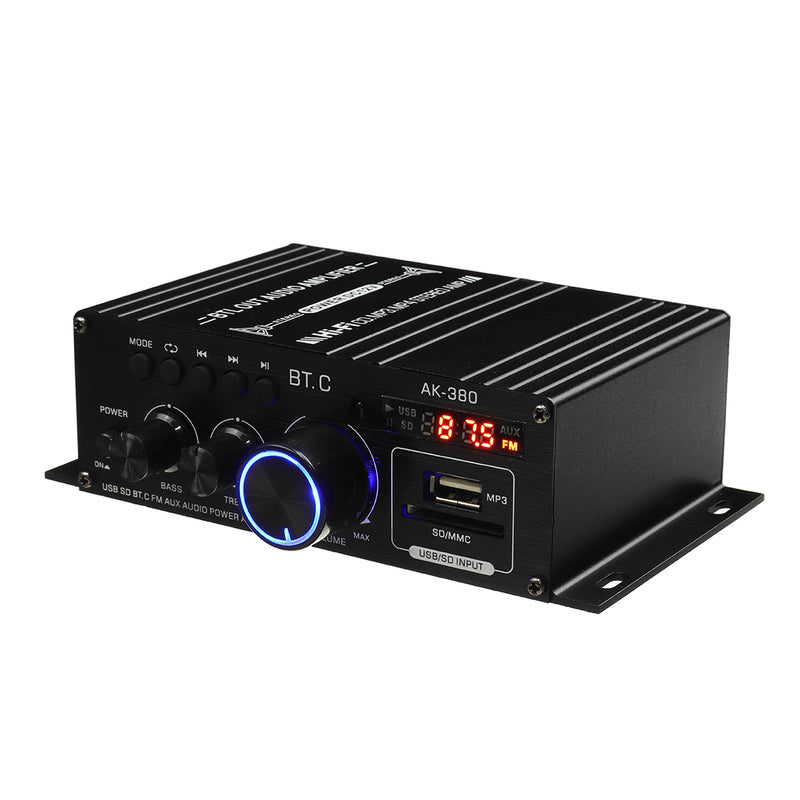 12V 40W+40W Ak380 bluetooth Car Home 12V/220V Power Amplifier HiFi Audio Stereo Amp