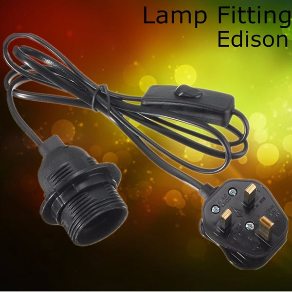 E27/E26 Edison ES Ceiling Light Holder Pendant Lamp Bulb Fitting Socket Switch Max Power AC 250V